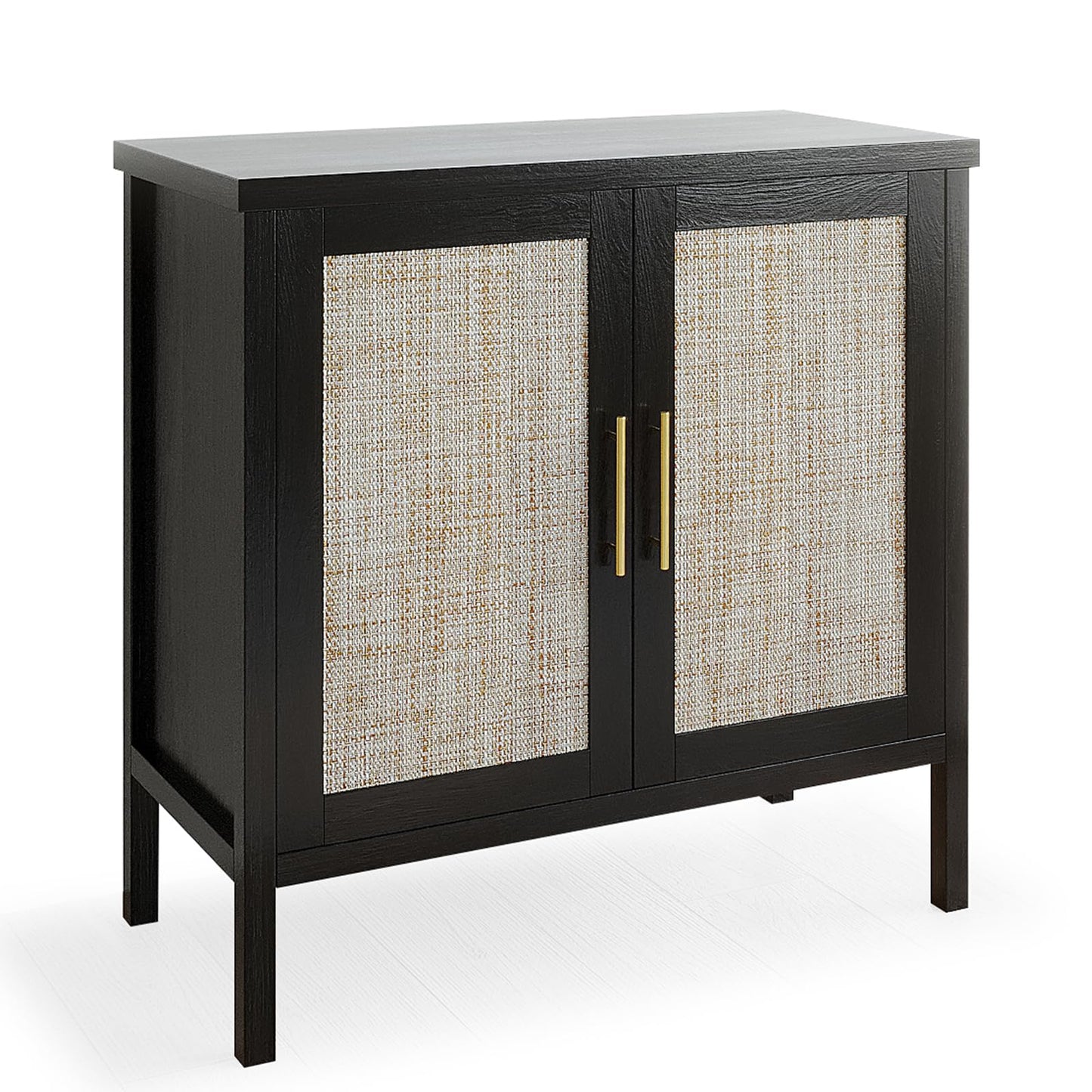 31.5" Accent Rattan Cabinet, VOWNER Storage Cabinet Sideboard WIth Rattan Doors, For Kitchen, Dining Room