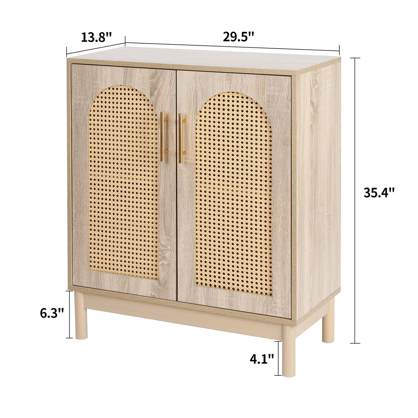 29.5" Rattan Buffet Cabinet, VOWNER Sideboard Storage With Rattan Doors, For Kitchen Dining Room,Living Room